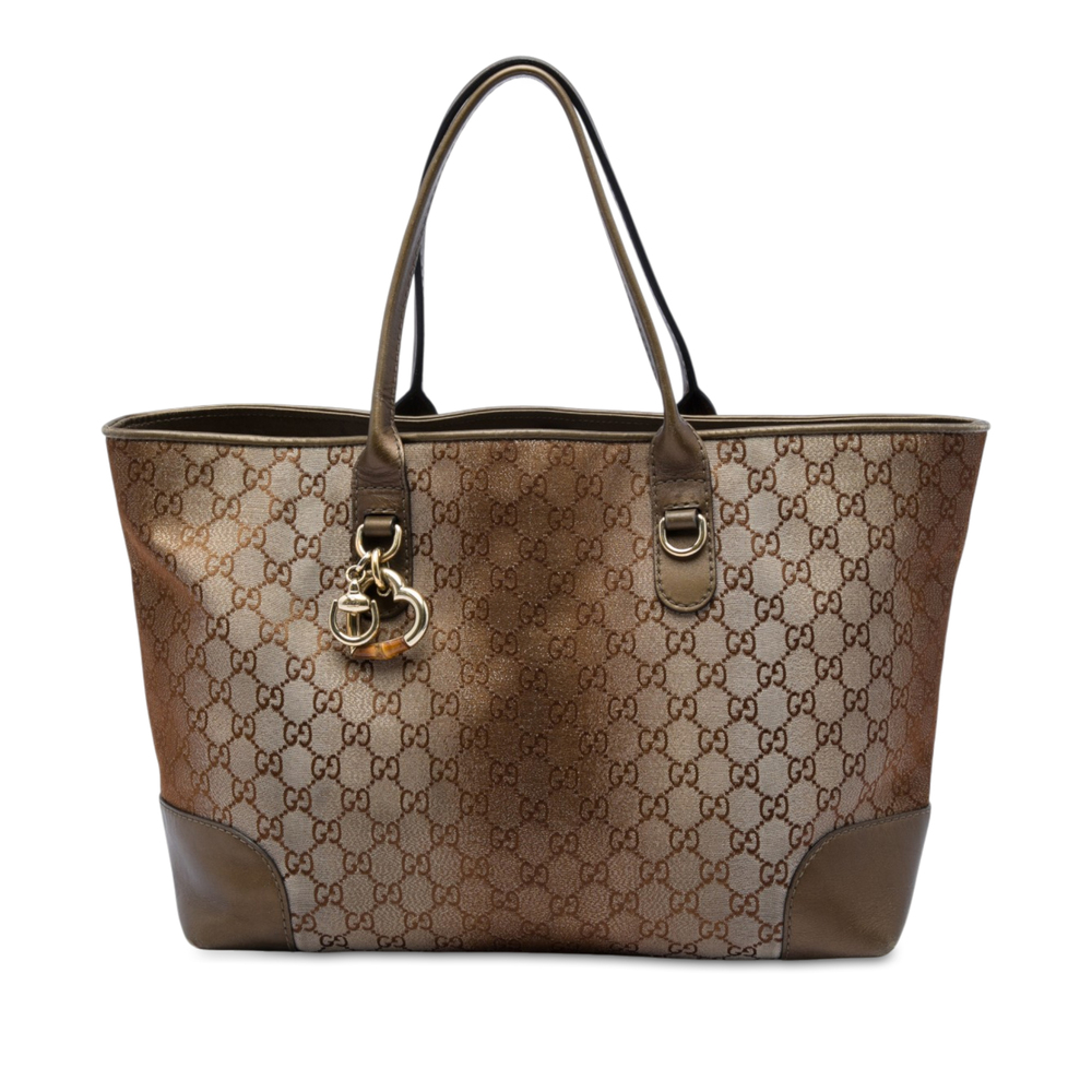 Pre-Loved Gucci GG Lurex Heart Bit Tote
